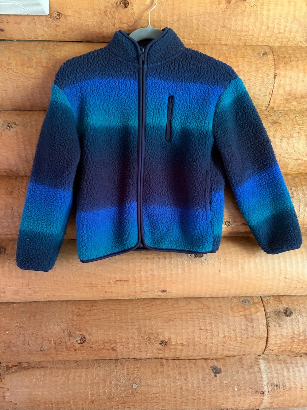 Old Navy Ombre Blue & Teal Sherpa Jacket - Full Zip